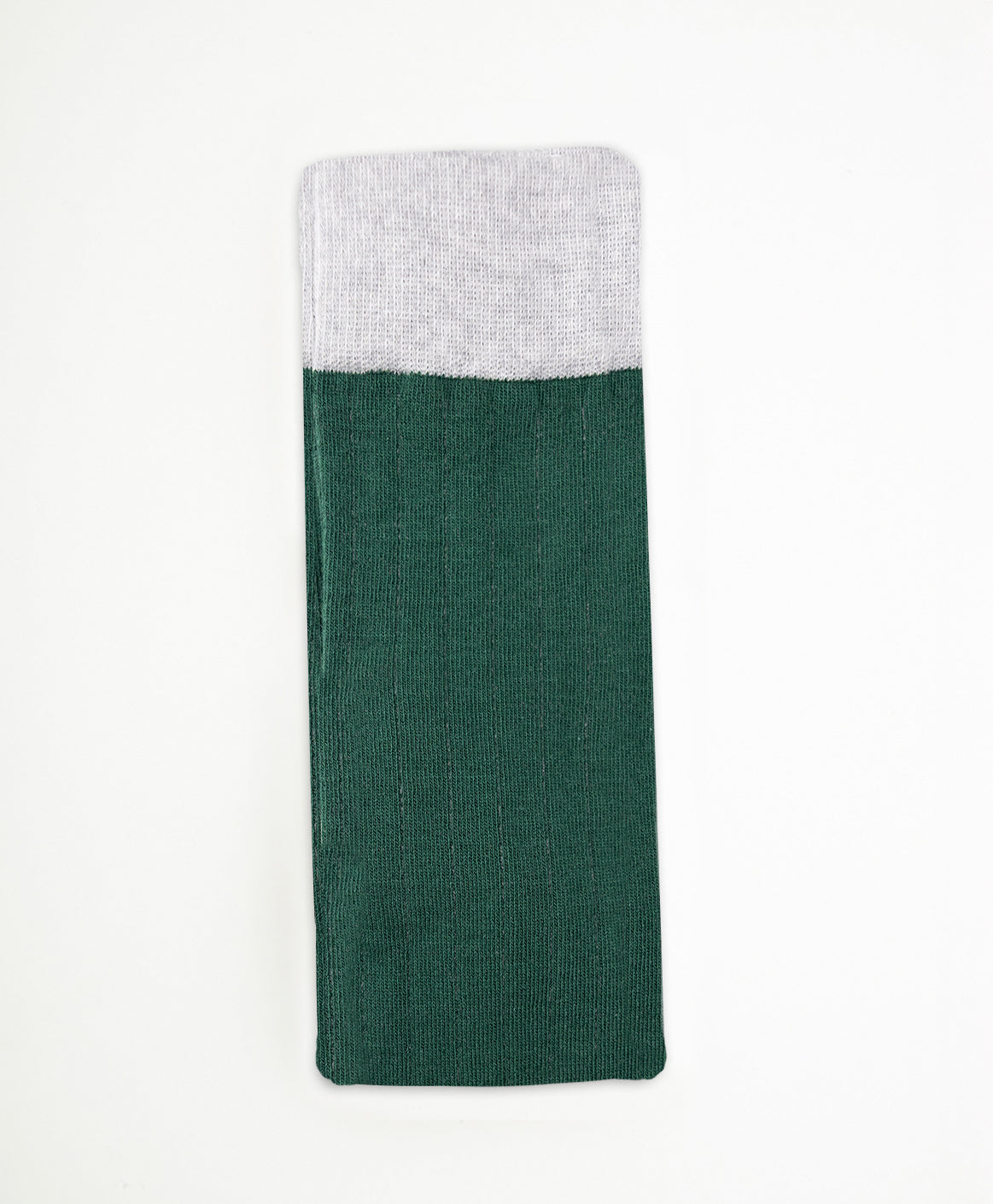 Ribbed Calcetín Largo Canalé Verde y Gris