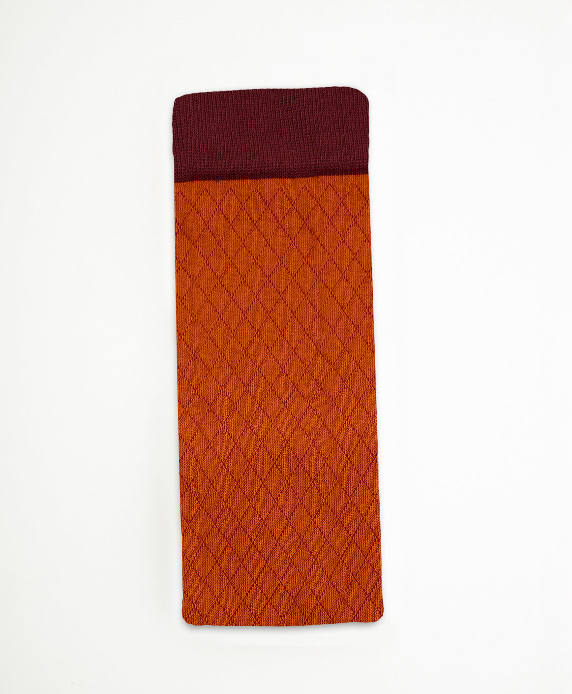 Calcetín Largo Rombos Naranja