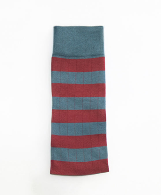 Stripes Burgundy Stargazer Calcetín Kids Largo Rayas petróleo y burdeos