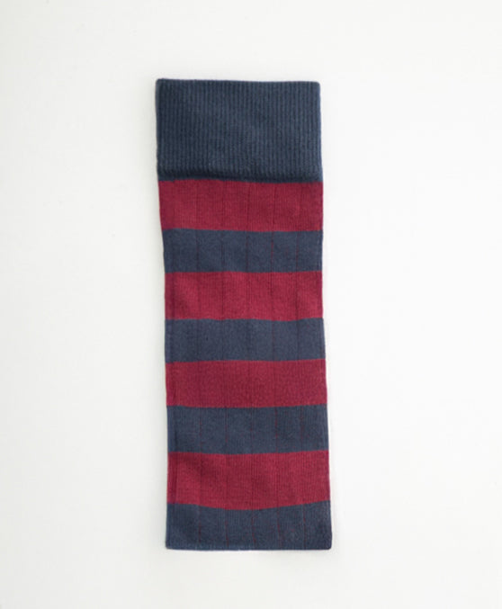 Stripes Burgundy Navy Calcetín Largo Rayas Azul y burdeos
