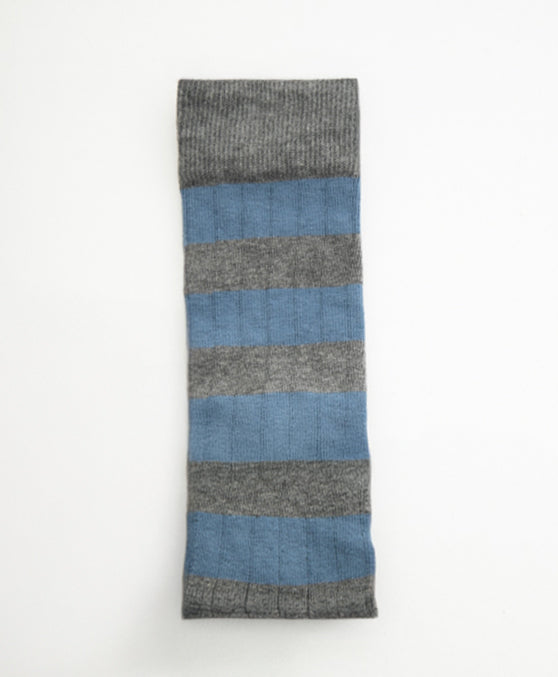 Stripes Blue Grey Calcetín Largo Rayas gris y azul