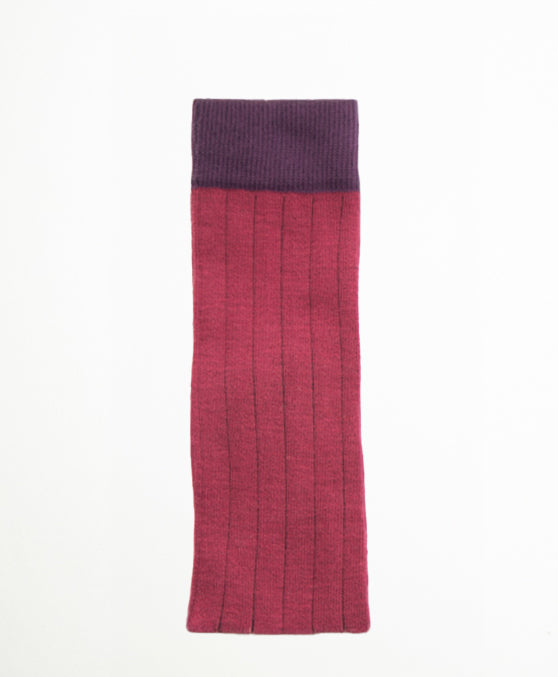 Ribbed Purple Calcetín Largo canalé tonos guinda