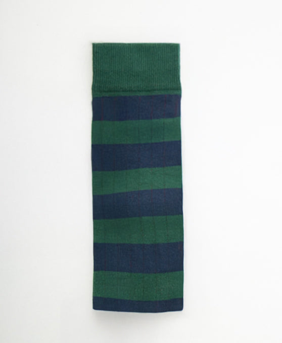 Stripes Dark Green Blue Calcetín Kids Largo Rayas Verde y azul