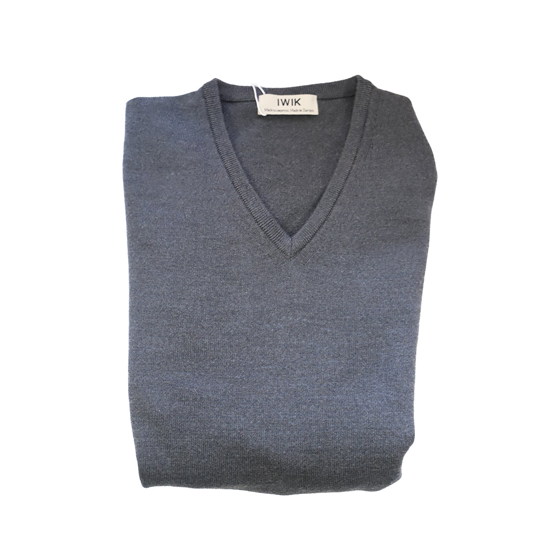 Jersey cuello pico gris