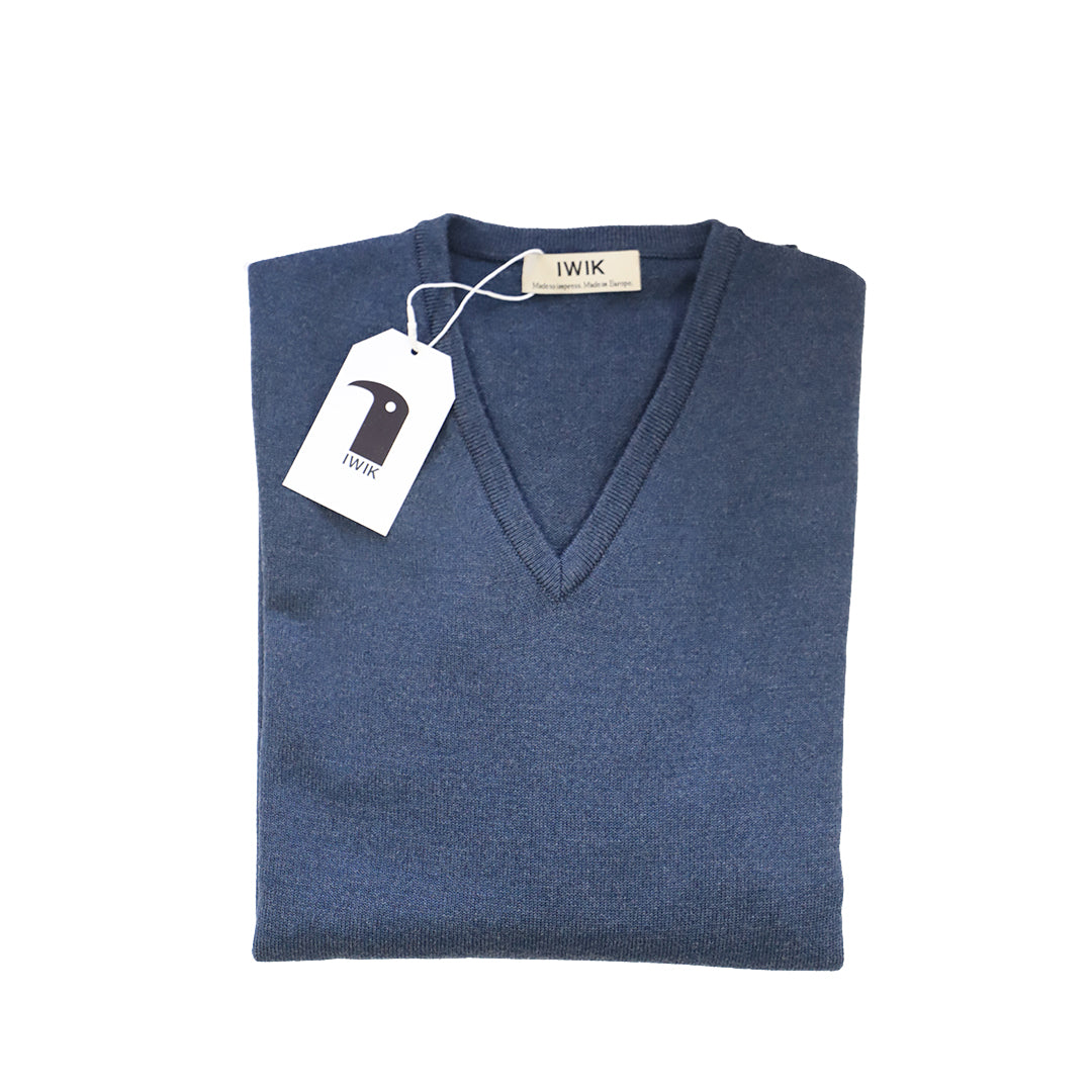 Jersey cuello pico azul