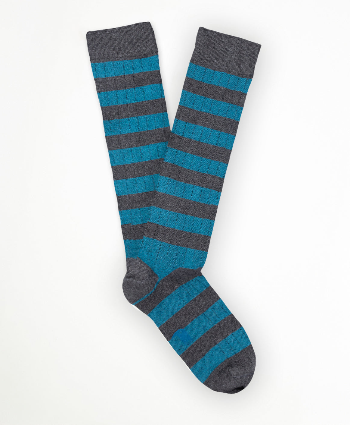 Stripes Calcetín Largo Azul Petróleo y Gris