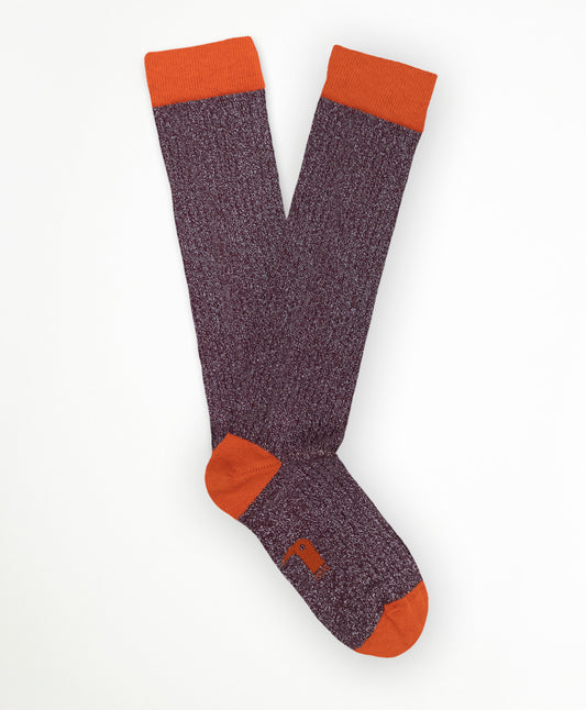 Calcetín Largo purpurina Tinto y Naranja