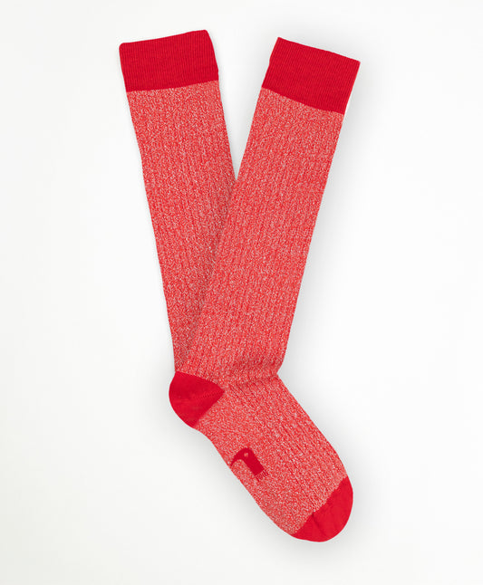 Calcetín Largo purpurina Rojo