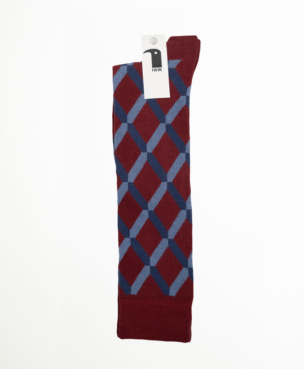 Calcetín Largo Geométrico Burdeos