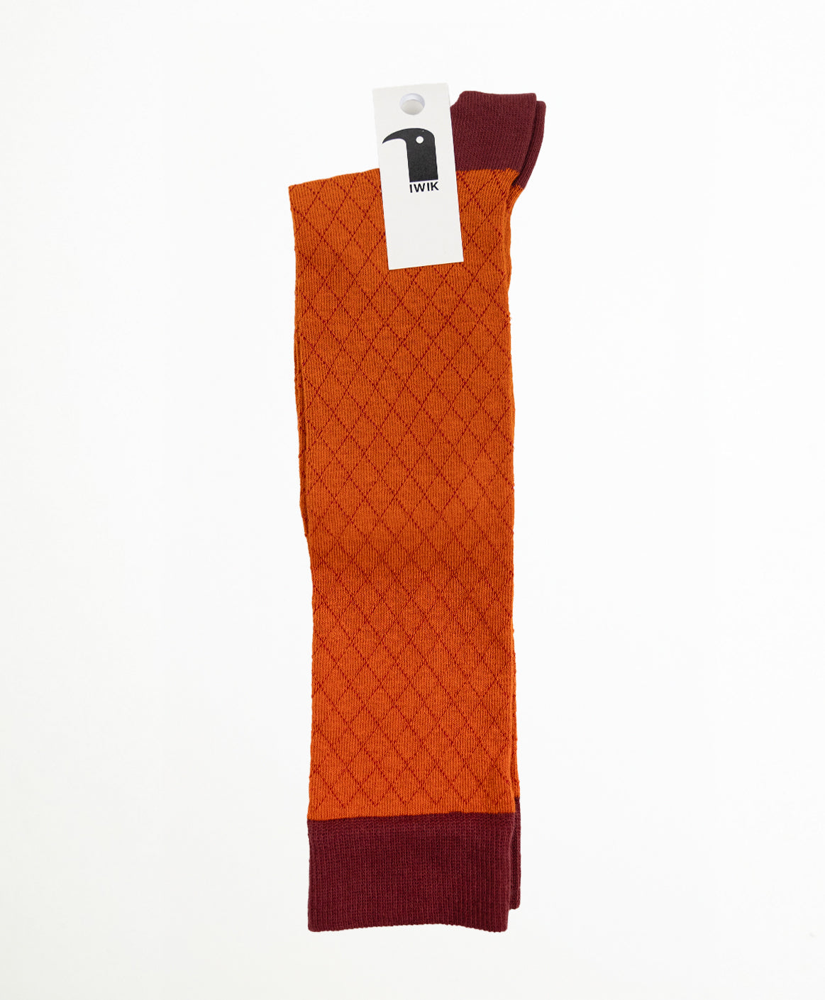 Calcetín Largo Rombos Naranja