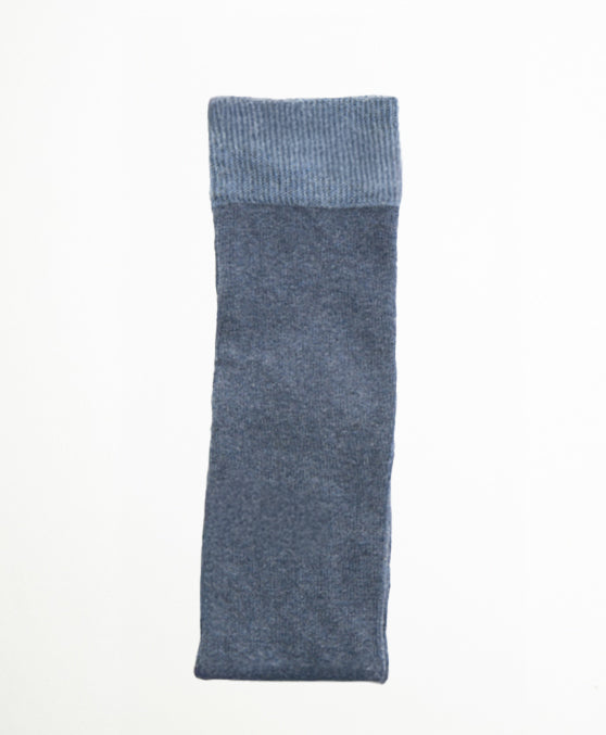 Ribbed Dark Denim Calcetín Largo canalé azul oscuro y azul