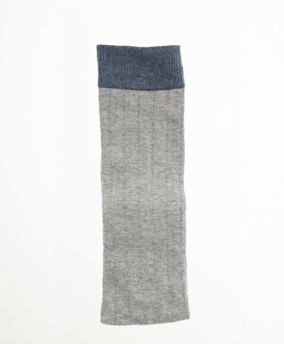 Ribbed Grey Blue Calcetín Largo canalé gris y azul