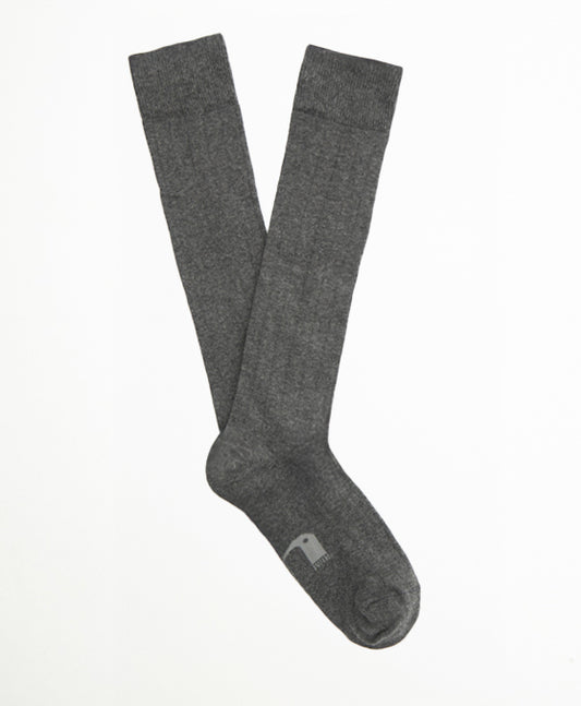 Ribbed Total Grey Calcetín  Largo canalé gris