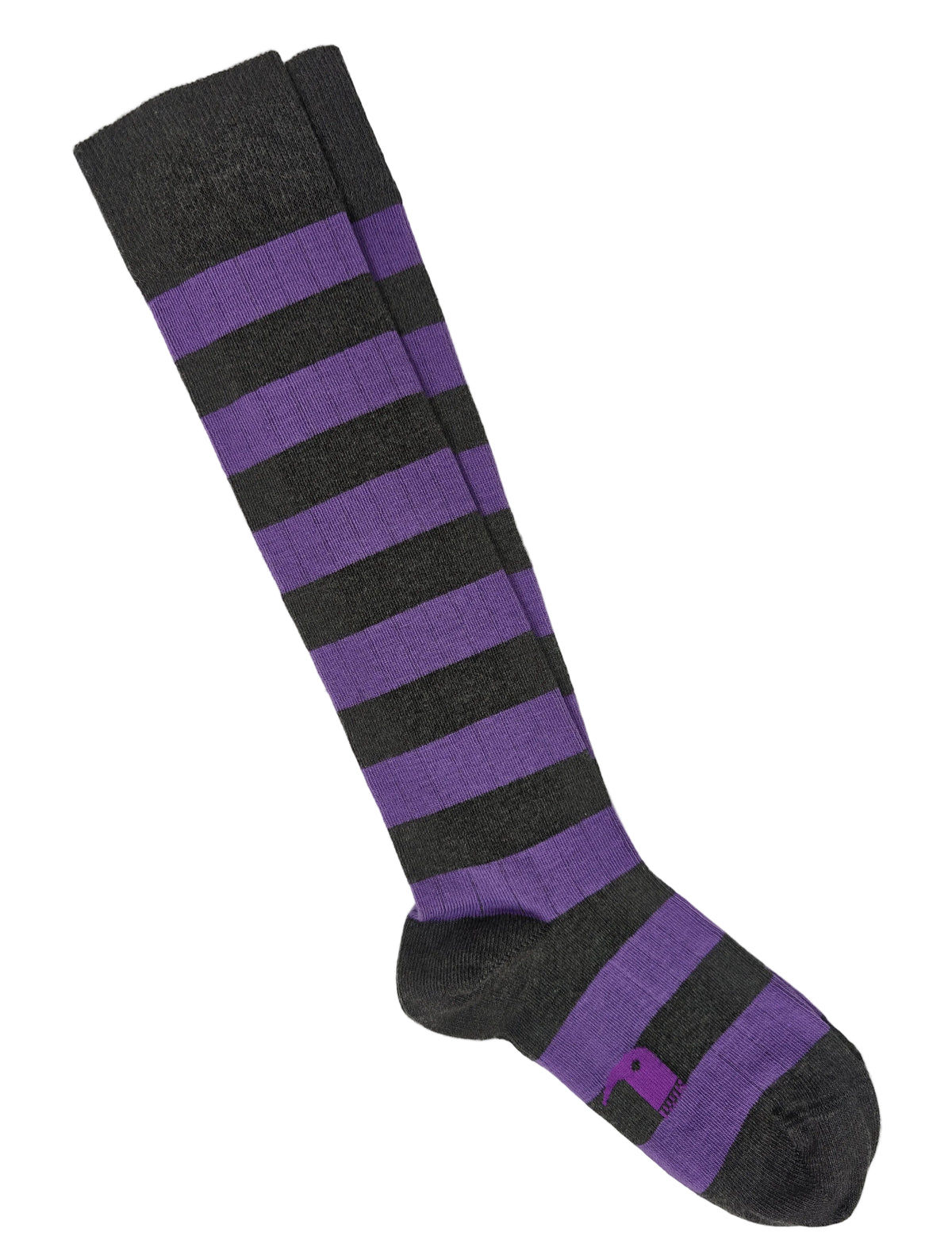 Calcetín Largo rayas gris y morado