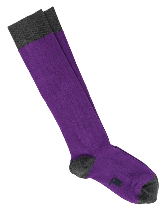 Calcetín Largo Canale Morado y gris