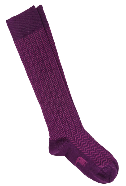 Calcetín Largo  espiga morada