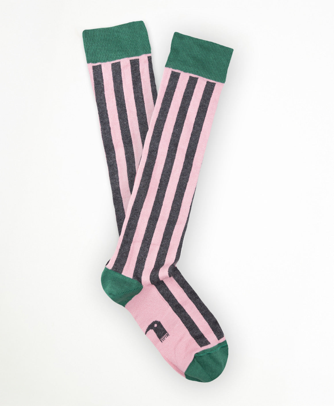 Calcetín Largo rayas vertical Rosa Claro