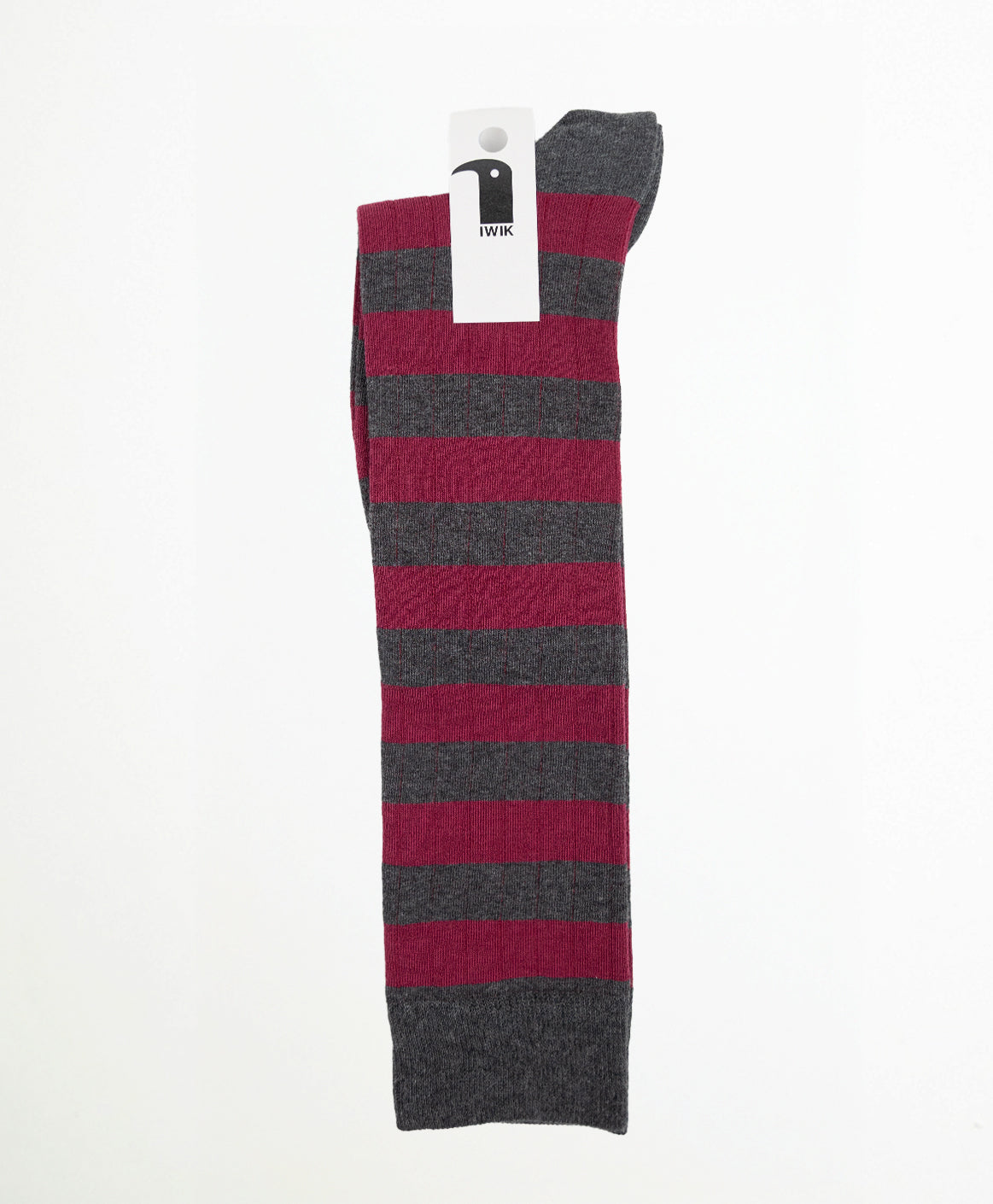 Stripes Calcetín Largo Burdeos y Gris