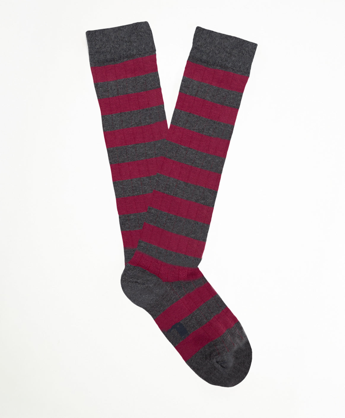 Stripes Calcetín Largo Burdeos y Gris