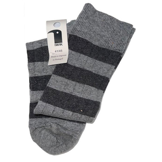 Stripes Double Grey Calcetín Largo Rayas gris