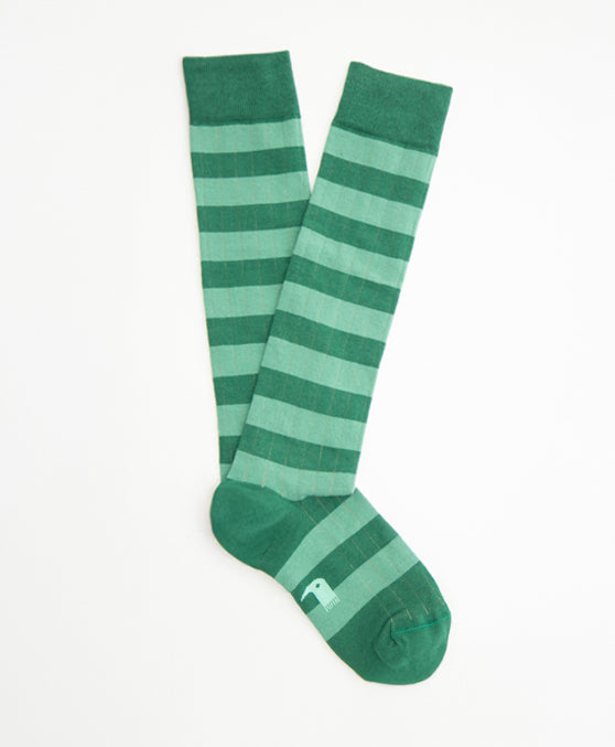 Stripes Green Calcetín Largo Rayas Verde