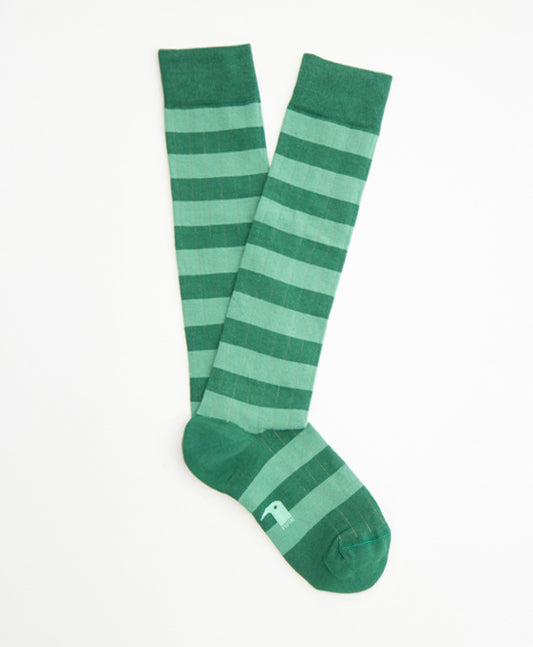 Stripes Green Calcetín Largo Rayas Verde