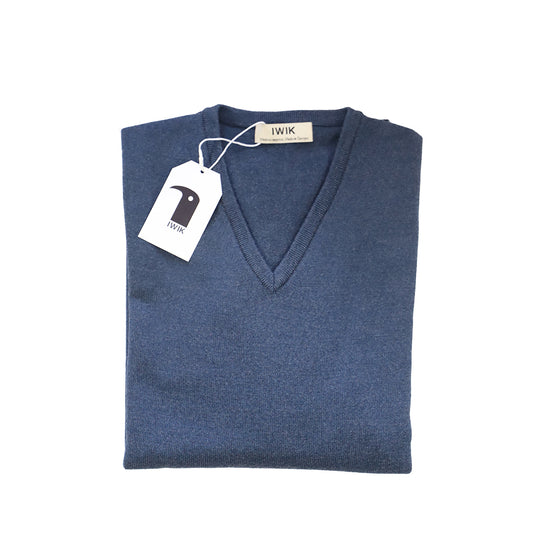 Jersey cuello pico azul